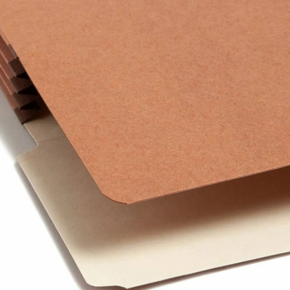 Smead Redrope End-Tab File Pockets, Letter Size, 3 1/2" Expansion, 30% Recycled, Redrope, Box Of 10