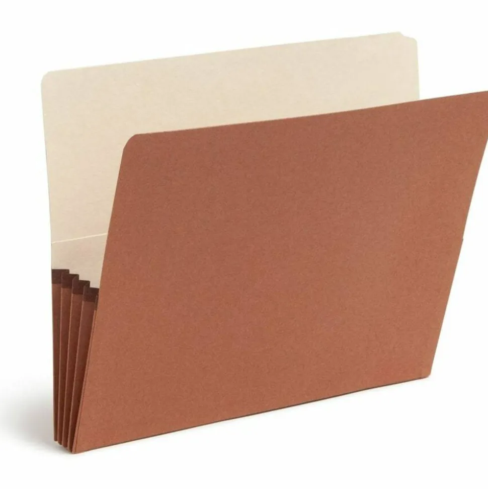 Smead Redrope End-Tab File Pockets, Letter Size, 3 1/2" Expansion, 30% Recycled, Redrope, Box Of 10