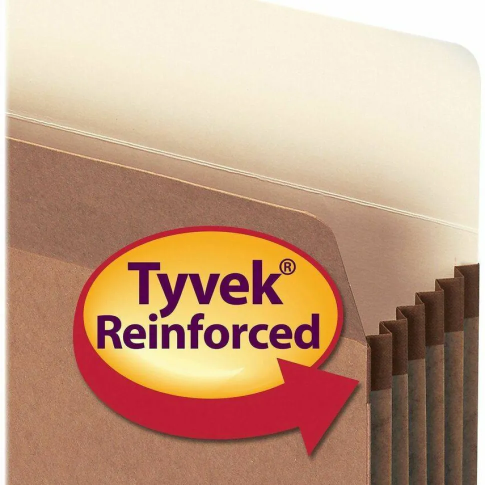 Smead Redrope File Pockets, Letter Size, 5 1/4" Expansion, 30% Recycled, Redrope, Box Of 50