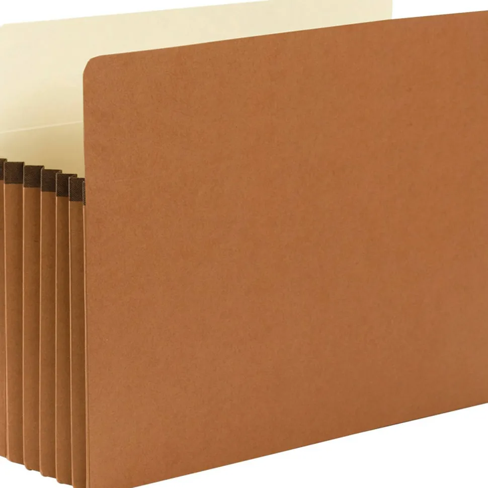 Smead Redrope File Pockets, Letter Size, 5 1/4" Expansion, 30% Recycled, Redrope, Box Of 50