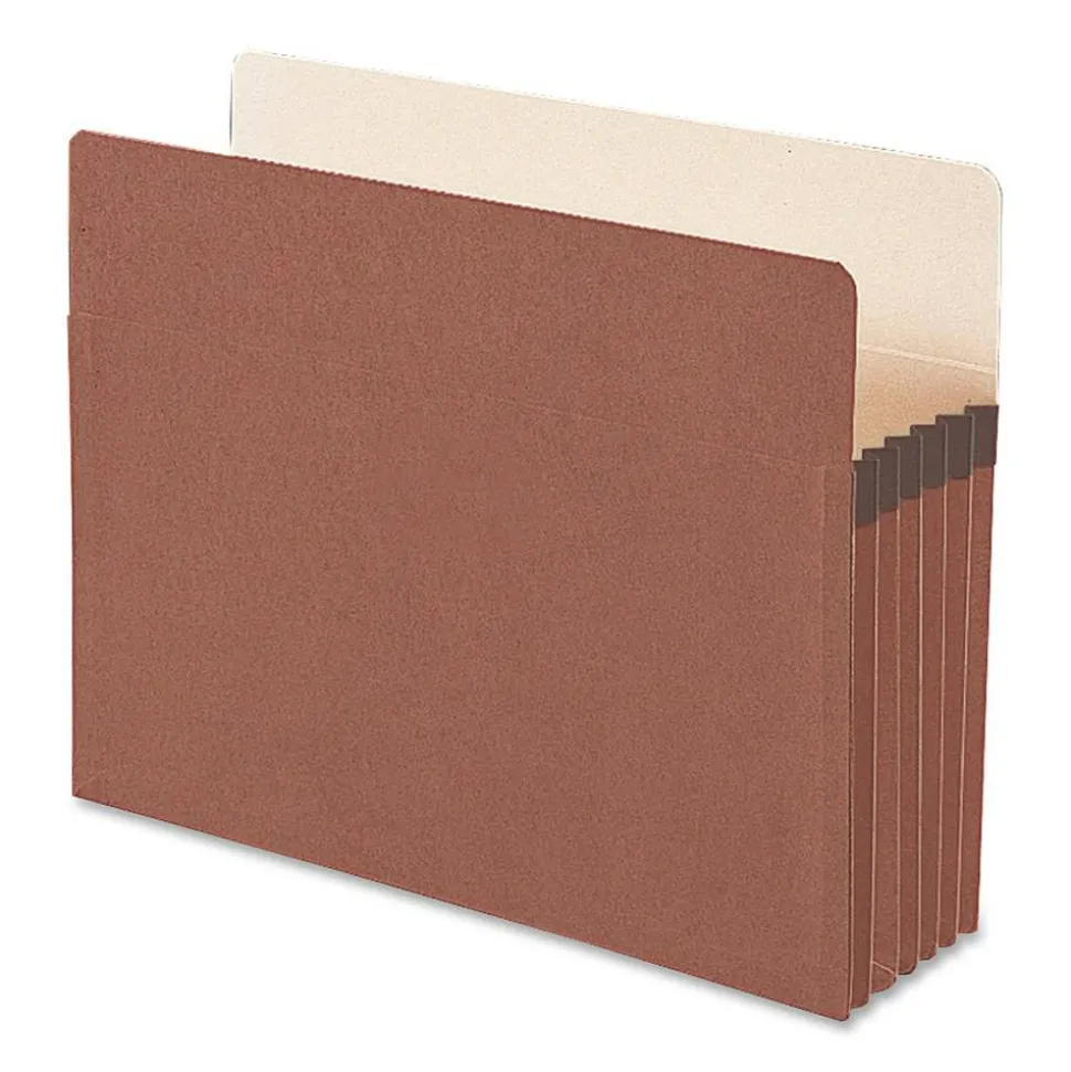 Smead Redrope File Pockets, Letter Size, 5 1/4" Expansion, 30% Recycled, Redrope, Box Of 50