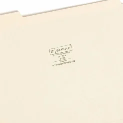Smead Reinforced Tab File Folders, Letter Size, 1/3 Cut, Manila, Box Of 100 (10334)