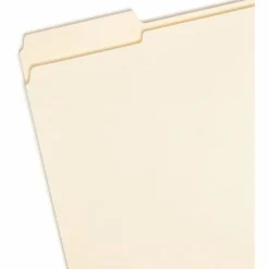 Smead Reinforced Tab File Folders, Letter Size, 1/3 Cut, Manila, Box Of 100 (10334)