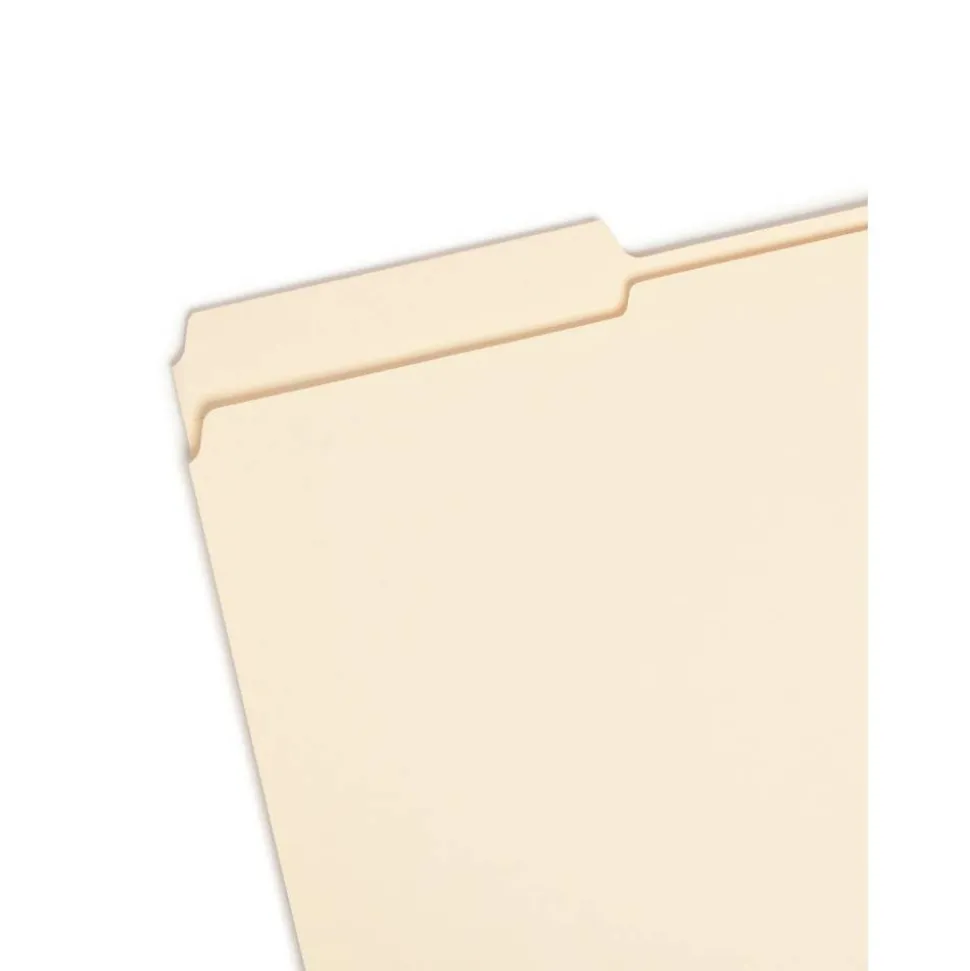 Smead Reinforced Tab File Folders, Legal Size, 1/3 Cut, Manila, Box Of 100
