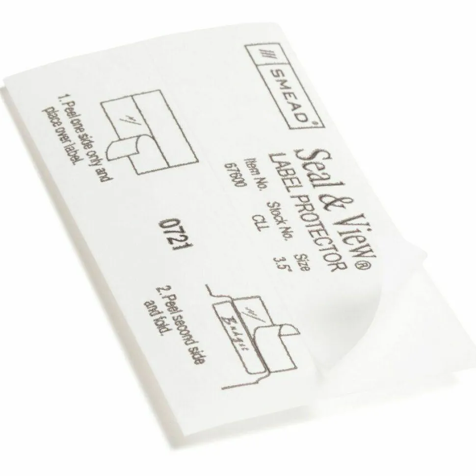 Smead Seal And View Clear Tab Label Protectors, CLL, 3 1/2" x 1 11/16", Box Of 100
