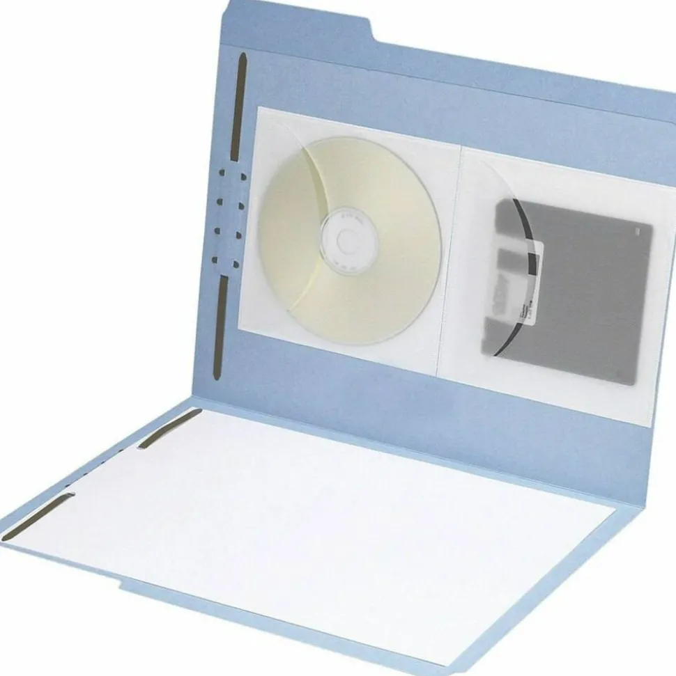 Smead Self-Adhesive CD/DVD Pockets, 4.9"H x 5"W, Clear, Poly, 10 / Pack