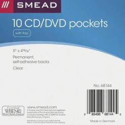 Smead Self-Adhesive CD/DVD Pockets, 4.9