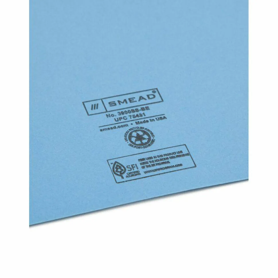 Smead Slash File Jackets Convenience Pack, 9 1/2" x 11 3/4", Blue, Pack Of 25