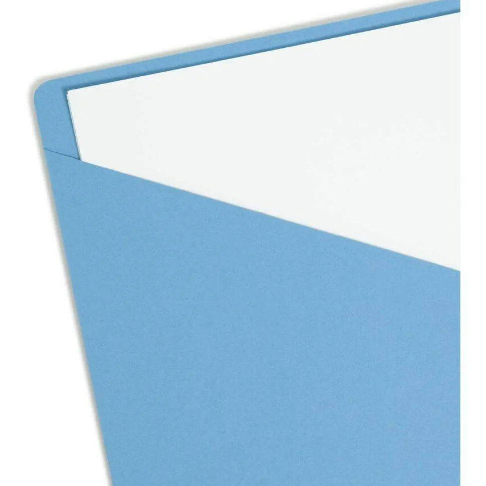 Smead Slash File Jackets Convenience Pack, 9 1/2" x 11 3/4", Blue, Pack Of 25