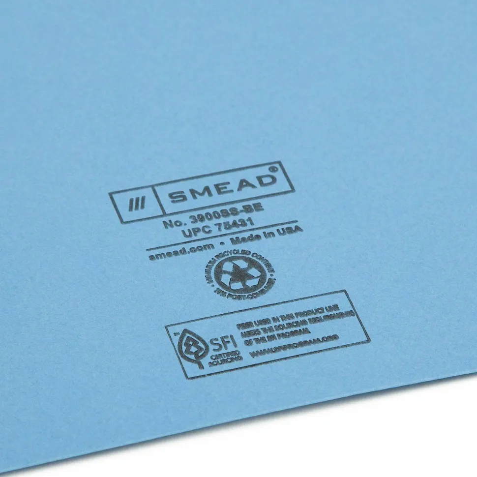 Smead Slash File Jackets Convenience Pack, 9 1/2" x 11 3/4", Blue, Pack Of 25