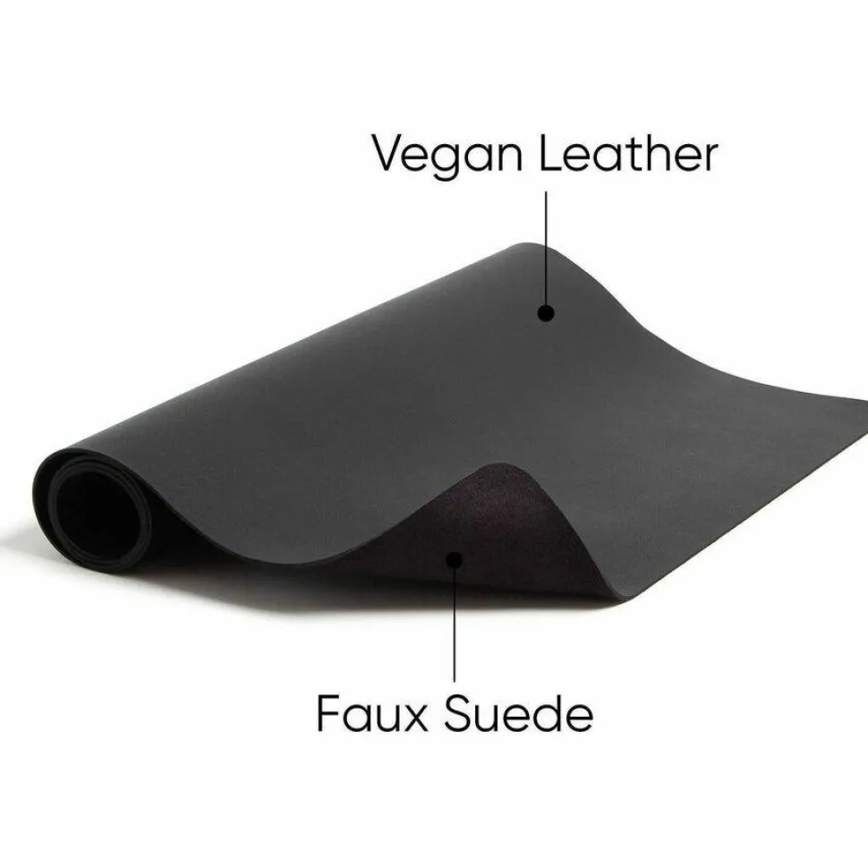 Smead Vegan Leather Desk Pads, 36" x 17", Charcoal