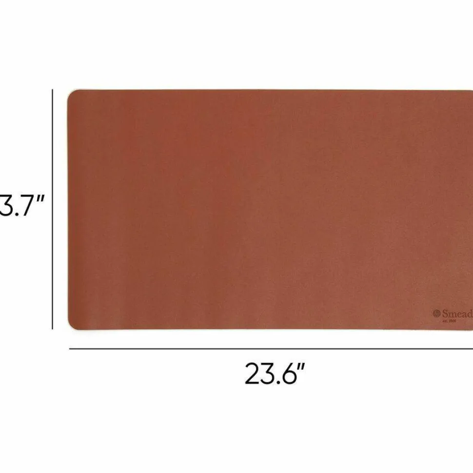 Smead Vegan Leather Desk Pads, 23.6" x 13.7", Brown