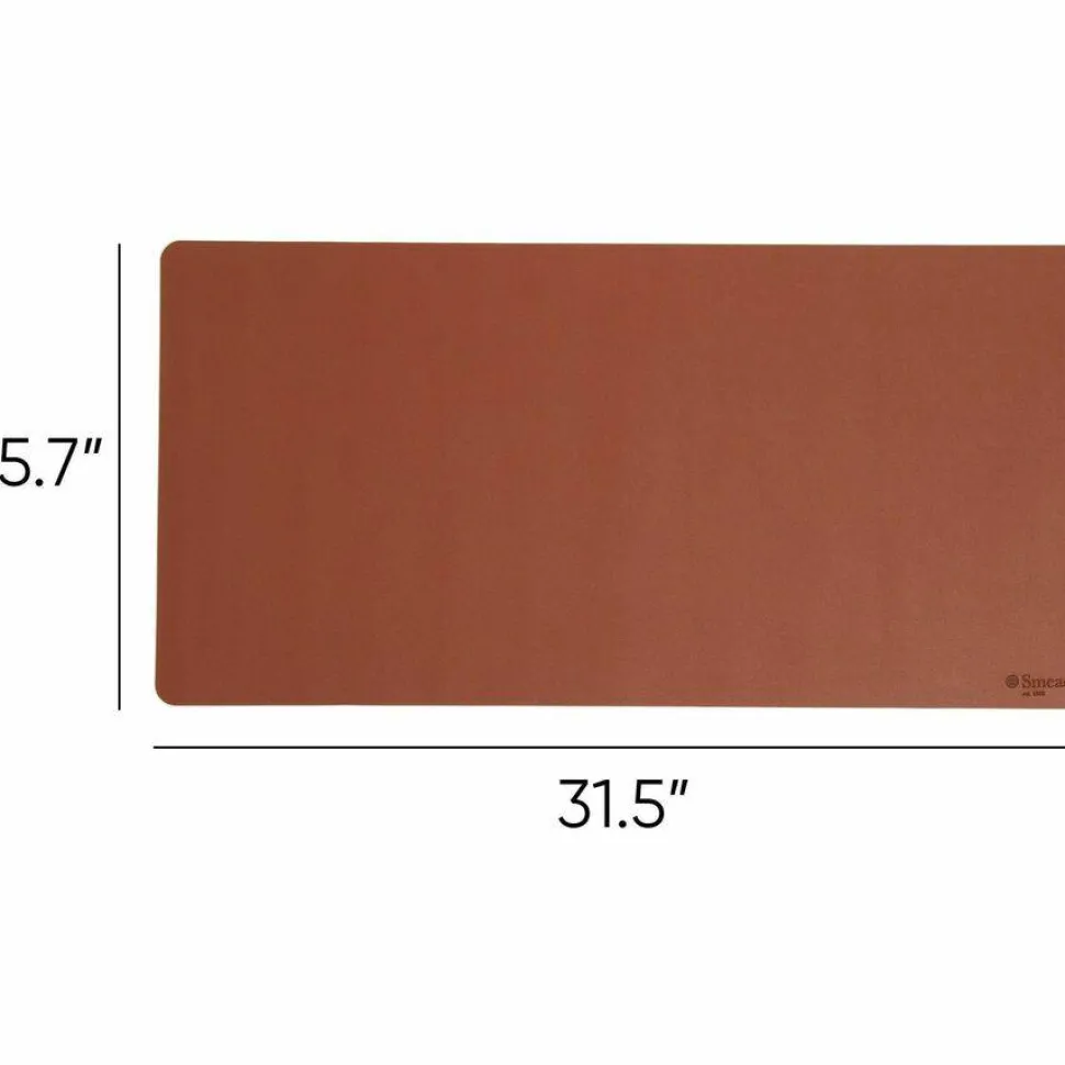 Smead Vegan Leather Desk Pads, 31.5" x 15.7", Brown