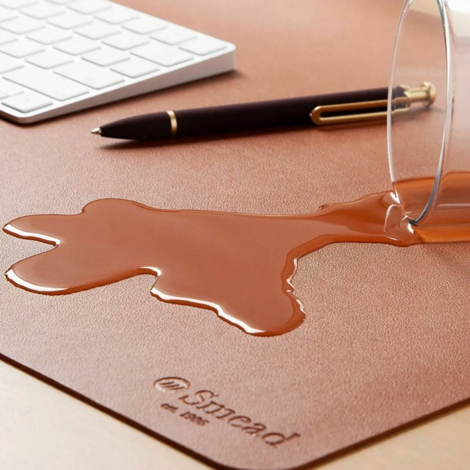 Smead Vegan Leather Desk Pads, 31.5" x 15.7", Brown