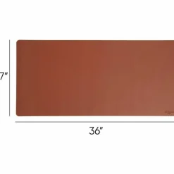 Smead Vegan Leather Desk Pads, 36" x 17", Brown