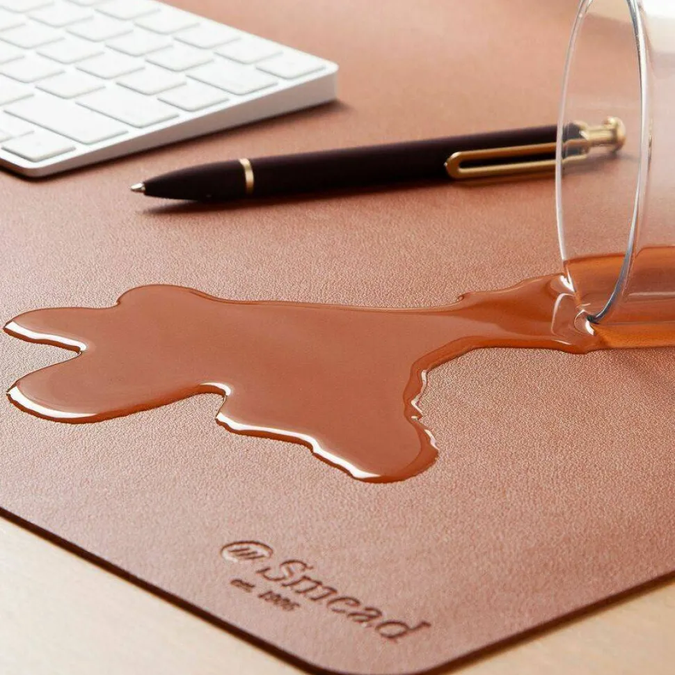 Smead Vegan Leather Desk Pads, 36" x 17", Brown