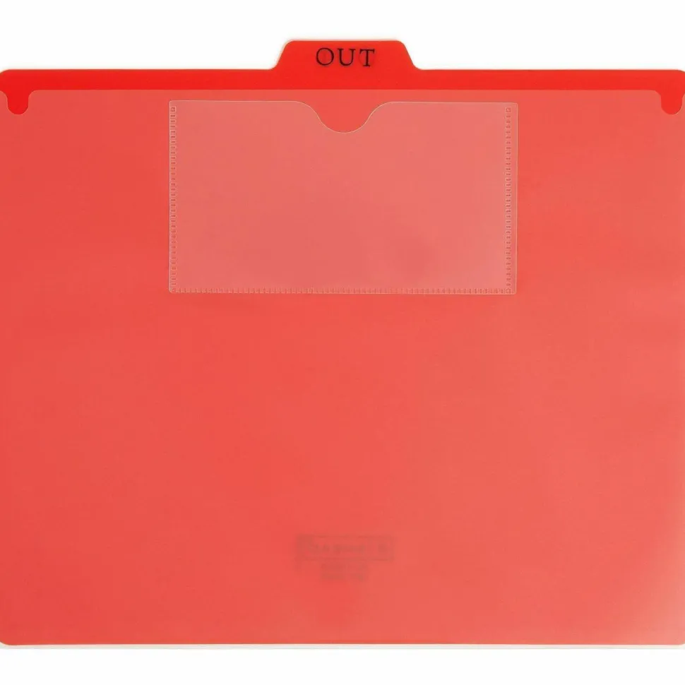 Smead Vinyl Top-Tab Out Guides, Letter Size, Red, Box Of 50