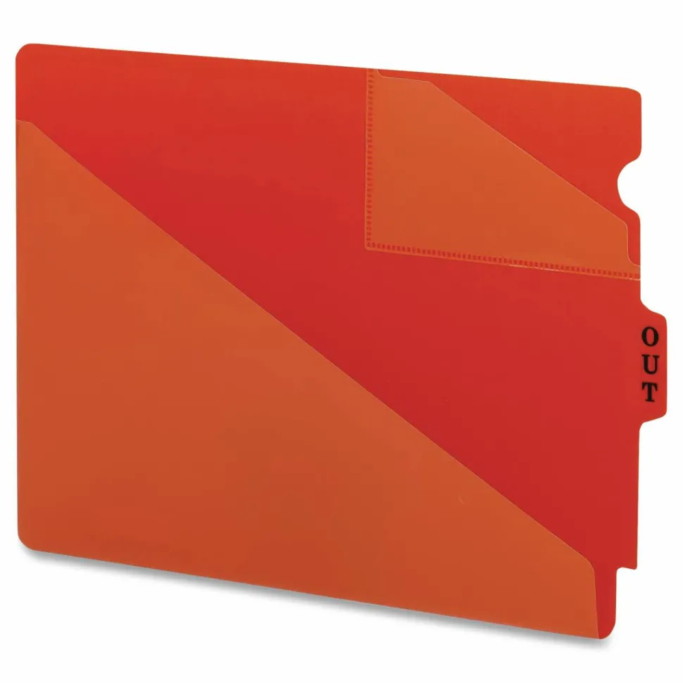 Smead Vinyl Top-Tab Out Guides, Letter Size, Red, Box Of 50