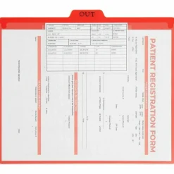 Smead Vinyl Top-Tab Out Guides, Letter Size, Red, Box Of 50