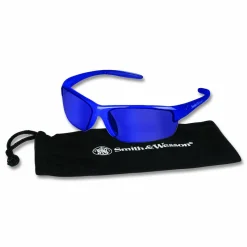Smith & Wesson Equalizer Safety Eyewear, Blue Half Frame, Mirrored Blue Dual Lens