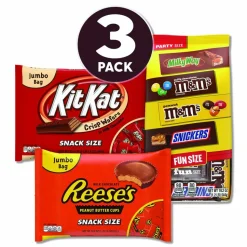 Snack Box Pros Chocolate Assortment, Assorted Fun and Snack Sizes, 3 Bags/Pack
