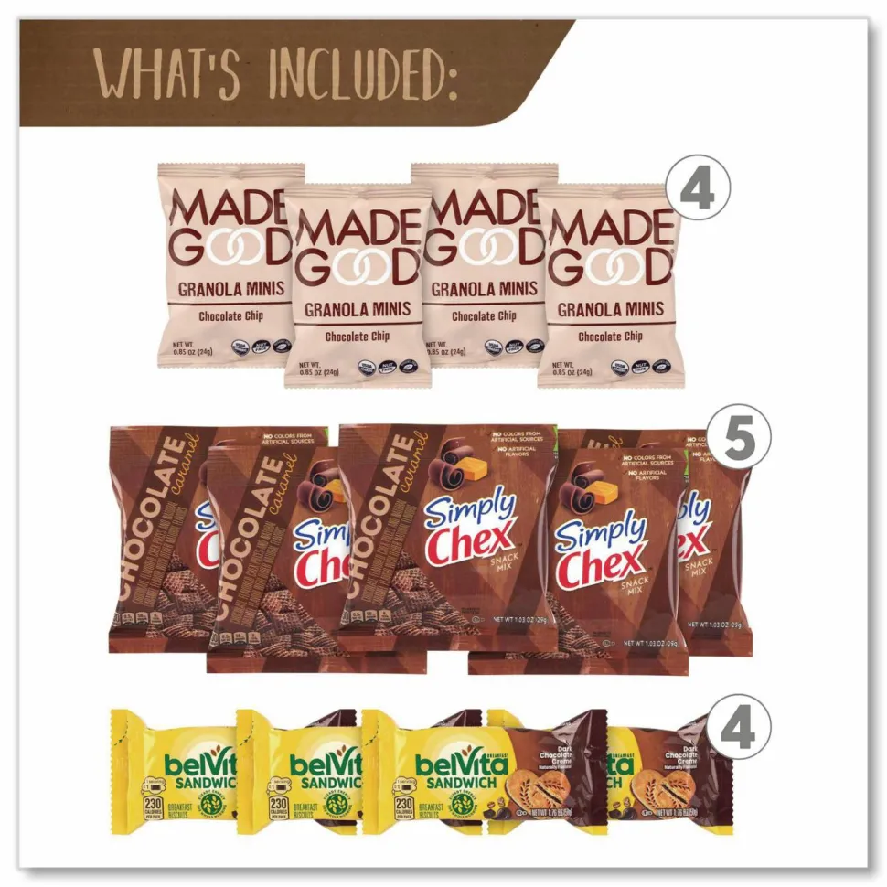 Snack Box Pros Chocolate for Breakfast Snack Box, Chocolate, 23 Assorted Snacks/Box
