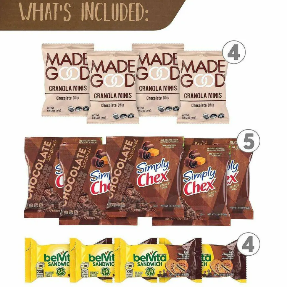 Snack Box Pros Chocolate for Breakfast Snack Box, Chocolate, 23 Assorted Snacks/Box