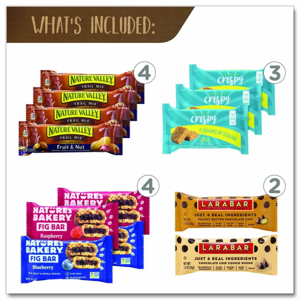 Snack Box Pros Healthy Snack Bar Box, 21 Assorted Snacks/Box