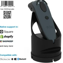 Socket Mobile DuraScan D740, Universal Barcode Scanner, Gray & Charging Dock