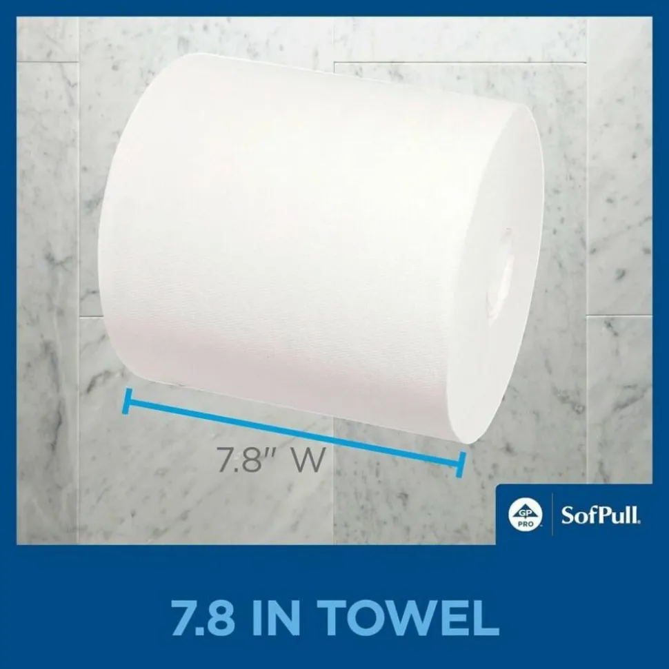 SofPull by GP PRO, 1-Ply, Centerpull Perforated Towels, White, 4 Rolls Per Case, 567 Sheets Per Roll