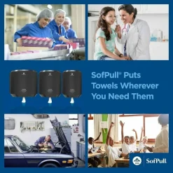 SofPull by GP PRO, 1-Ply, Centerpull Perforated Towels, White, 4 Rolls Per Case, 567 Sheets Per Roll