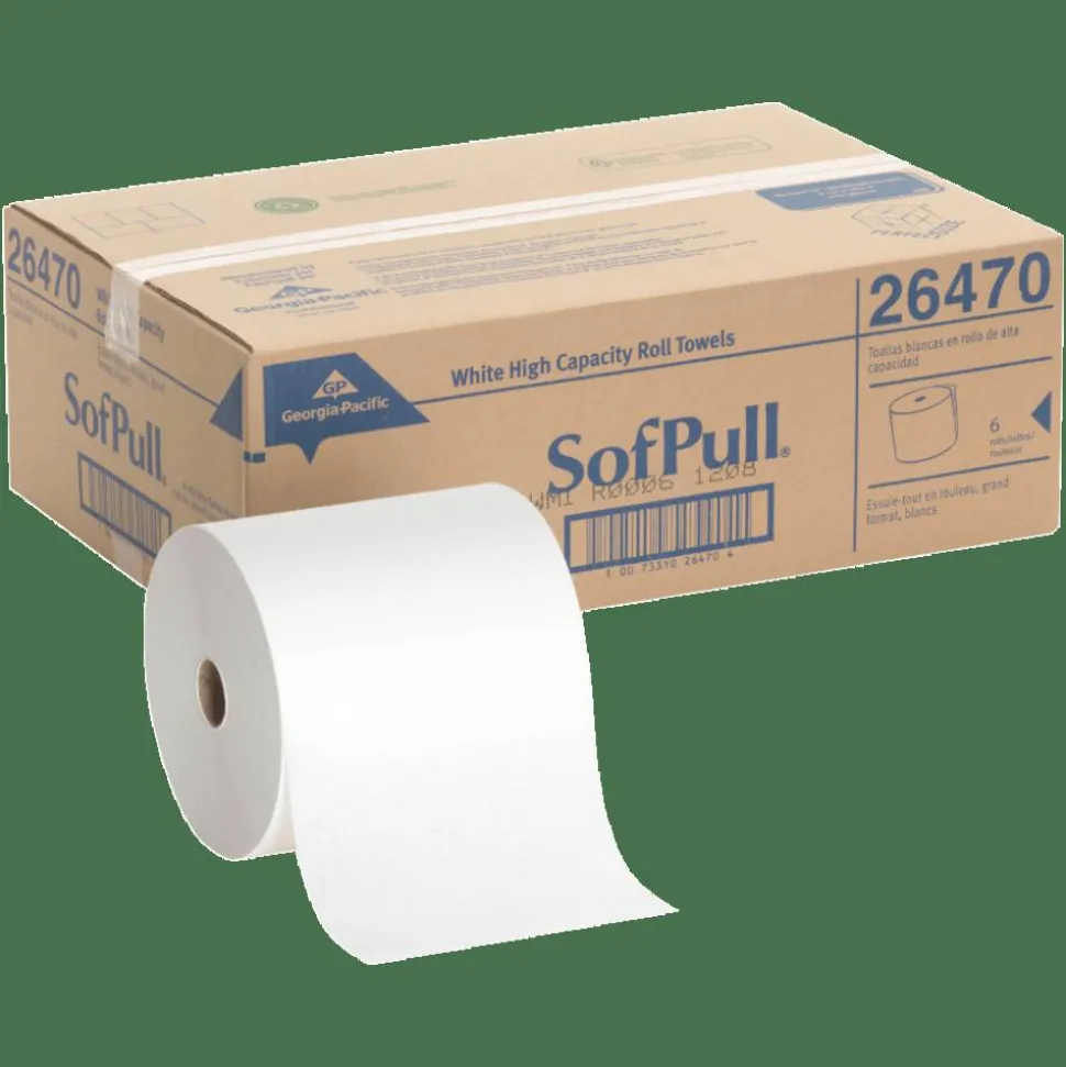 Sofpull by GP PRO, 1-Ply, 7.87" x 10"00', 40% Recycled, White, 6 Rolls per Case