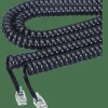 Softalk Coiled Phone Cord, 12', Black, SOF48102