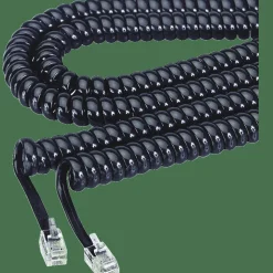Softalk Coiled Phone Cord, 12', Black, SOF48102
