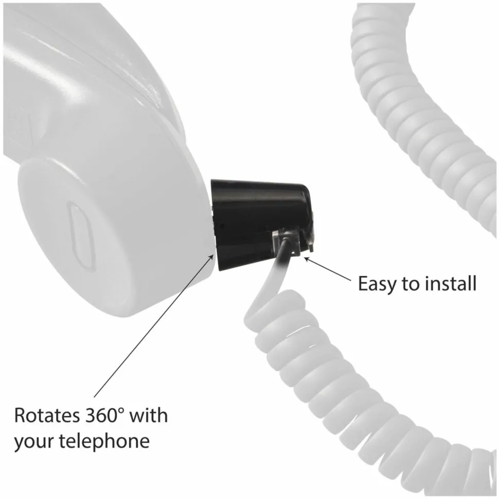 Softalk Coiled Phone Cord Twisstop, Black