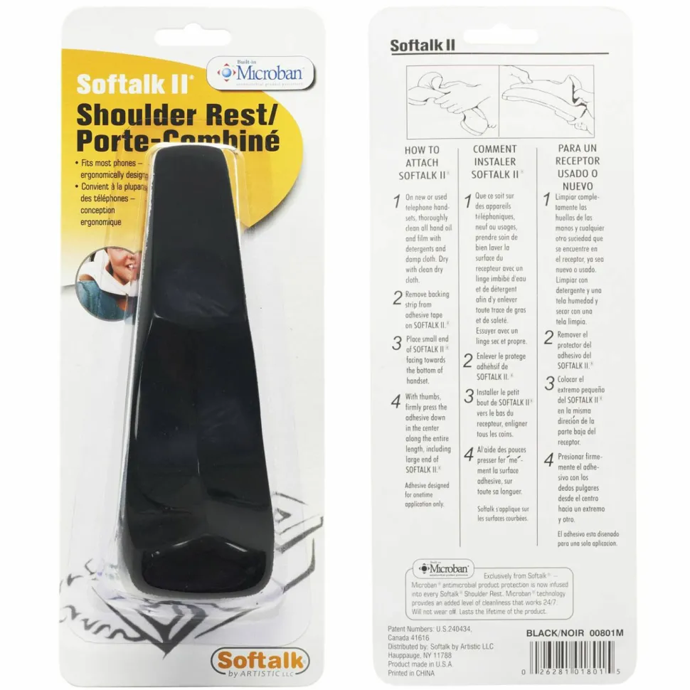 Softalk II Shoulder Rest With Microban, Black