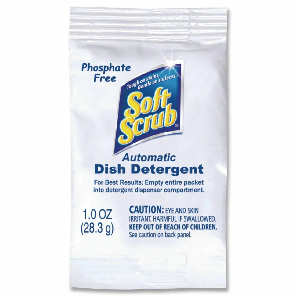 Soft Scrub Automatic Dish Detergent, Lemon Scent, Powder, 1 oz Pack, 200/Carton