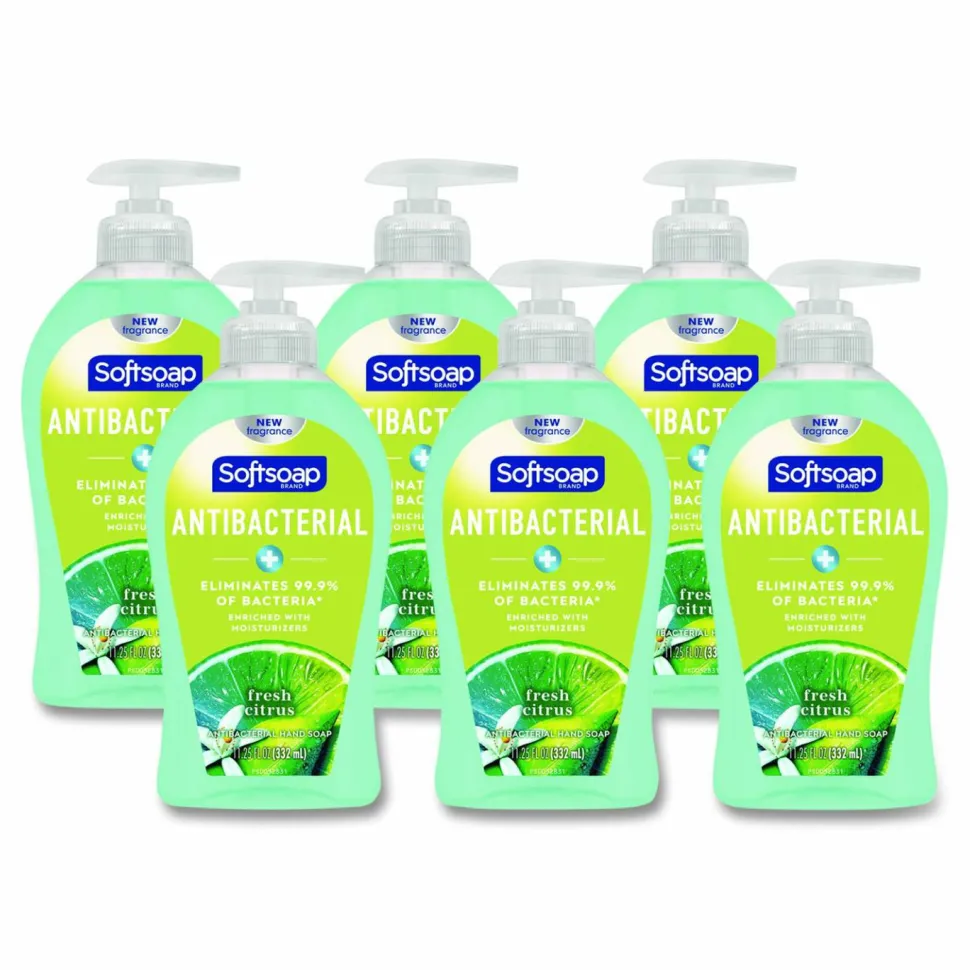 Softsoap Antibacterial Hand Soap, Fresh Citrus Scent, 11.25 oz, 6/Carton