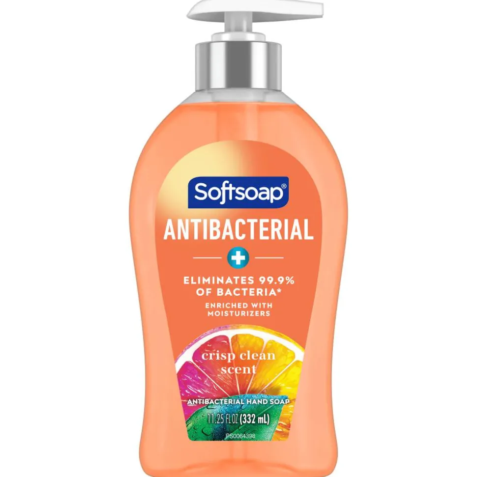 Softsoap Antibacterial Liquid Hand Soap Pump, 11.25 (332.7 mL) oz., Pack of 6, Crisp Clean Scent - 03562CT