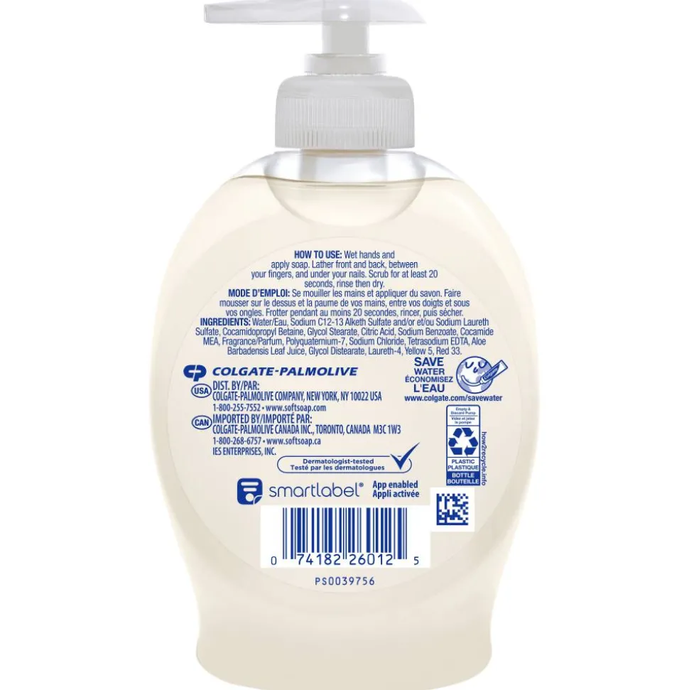 Softsoap Antibacterial Liquid Hand Soap Pump Bottles, Soothing Aloe Vera, 7.5 Oz, Pack Of 6 Bottles