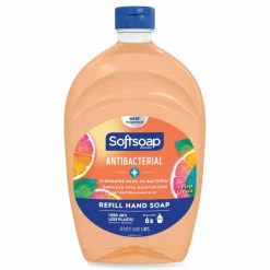 Softsoap Antibacterial Liquid Hand Soap Refill, Fresh Scent, 50 oz, Orange, 3/Carton