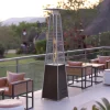 Sol Patio Outdoor Heating-Bronze Stainless Steel Pyramid 42,000 BTU Propane Heater with Wheels for Commercial & Residential Use