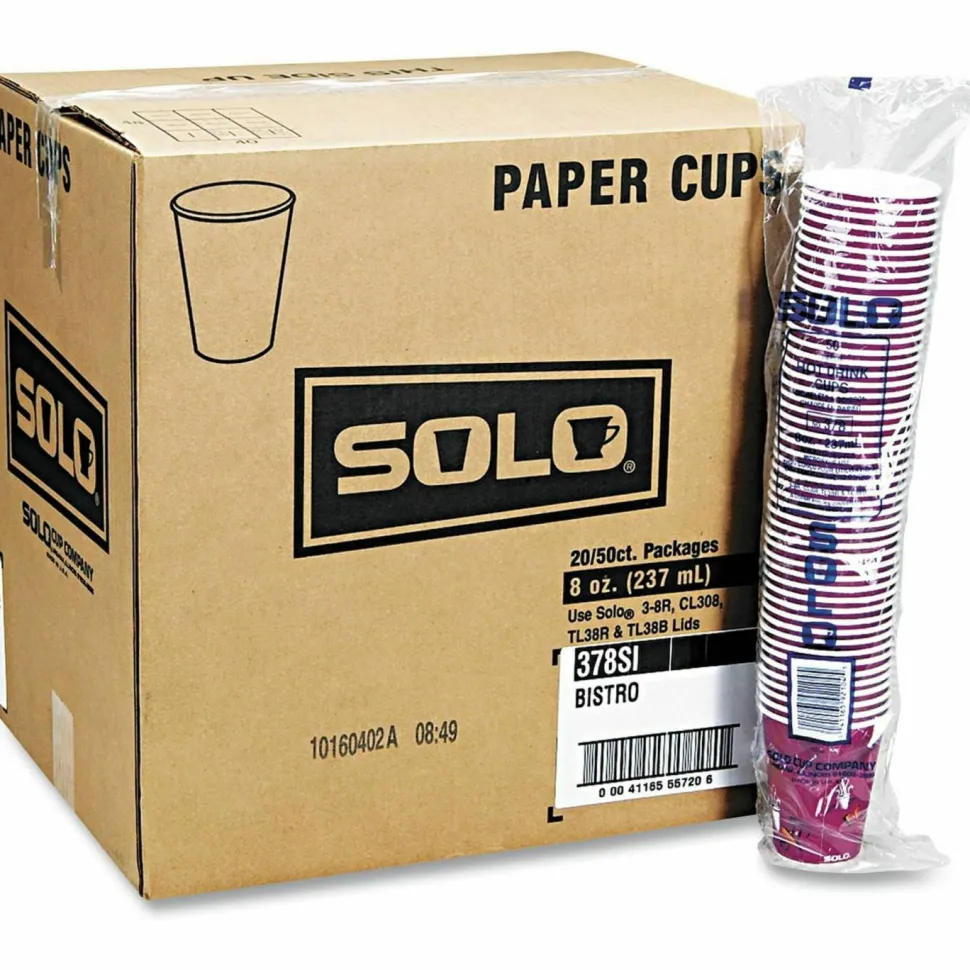Solo 10 oz Bistro Design Disposable Paper Cups