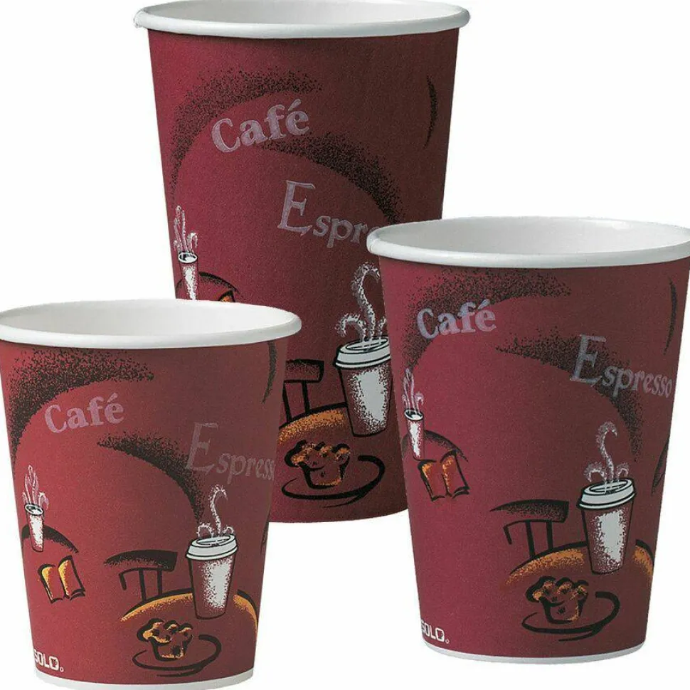 Solo 10 oz Bistro Design Disposable Paper Cups