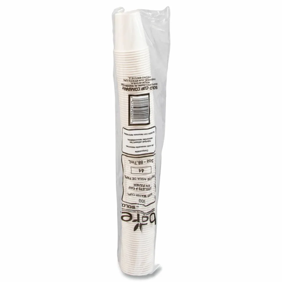 Solo 3 oz Treated Paper Water Cups