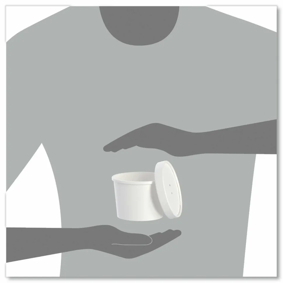SOLO Flexstyle Food Lid Container, 12.1 oz, 3.6" Diameter, White, Plastic, 250/Carton