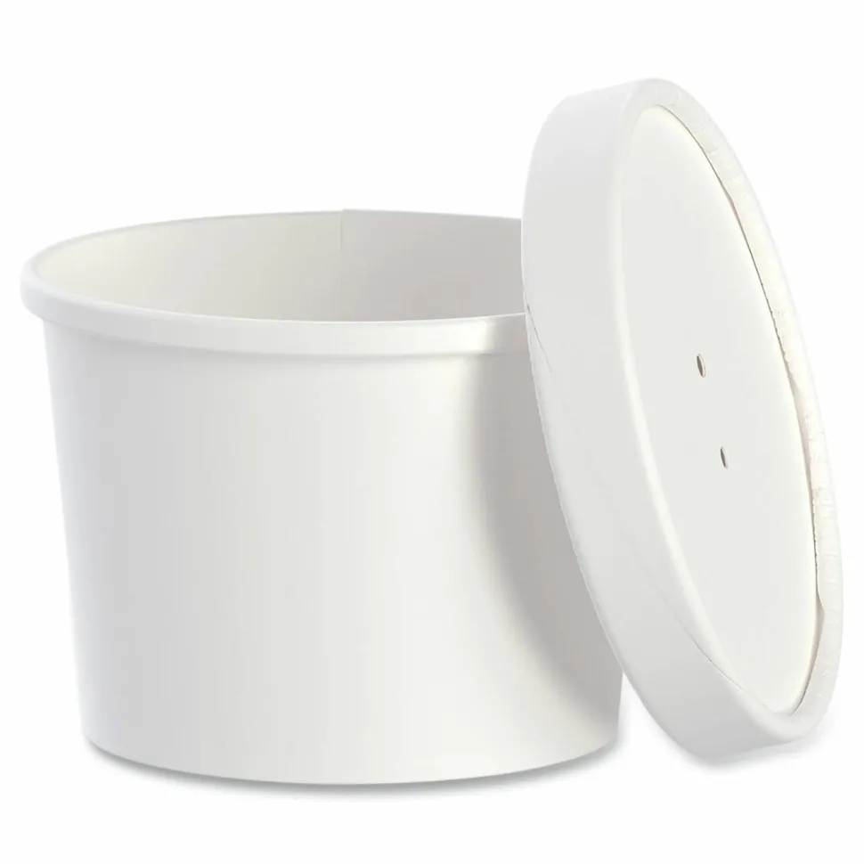 SOLO Flexstyle Food Lid Container, 12.1 oz, 3.6" Diameter, White, Plastic, 250/Carton