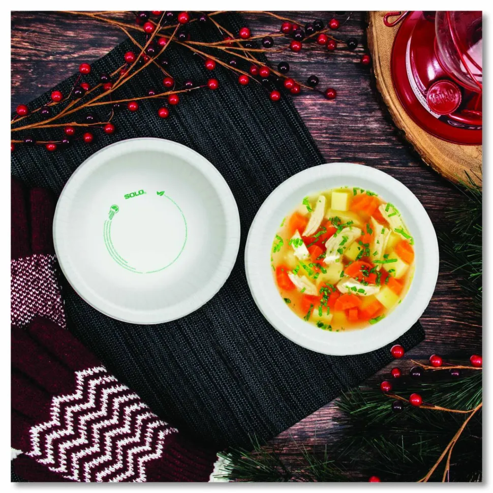 SOLO Paper Dinnerware, ProPlanet Seal, Bowl, 12 oz, White, 125/Pack