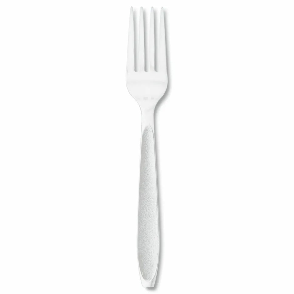 SOLO Impress Heavyweight Full-Length Polystyrene Cutlery, Fork, Plastic, White, 100/Box