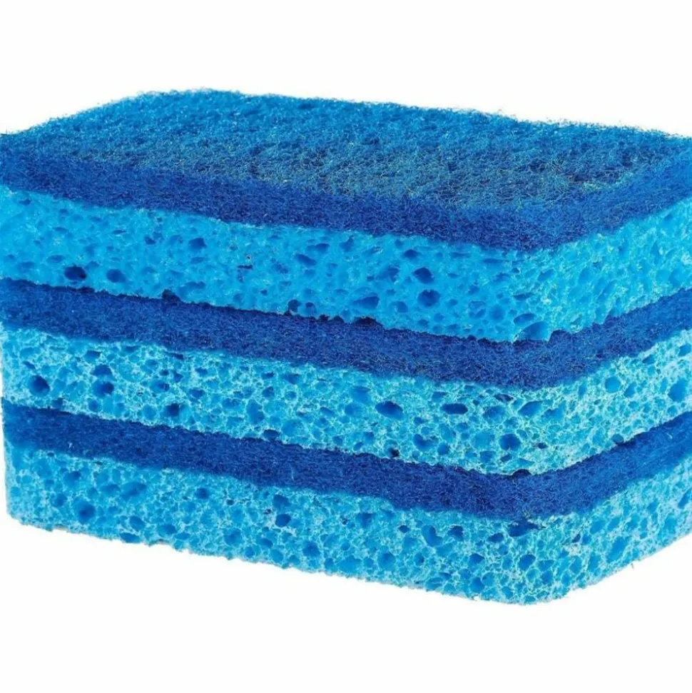 S.O.S All Surface Scrubber Sponge 5.3"H x 3"W x 0.9"D 3 Pack 8 / Carton Cellulose Blue
